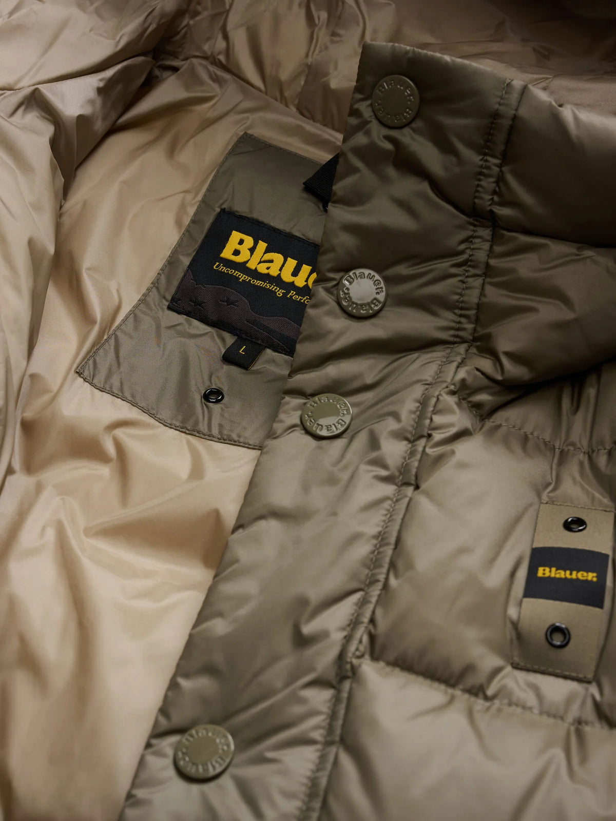 Detalle interior plumífero Clipper Winter Blauer verde