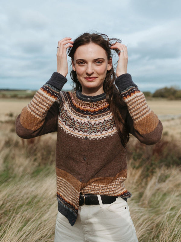 Cárdigan Eribe Alpine mujer marrón fair isle
