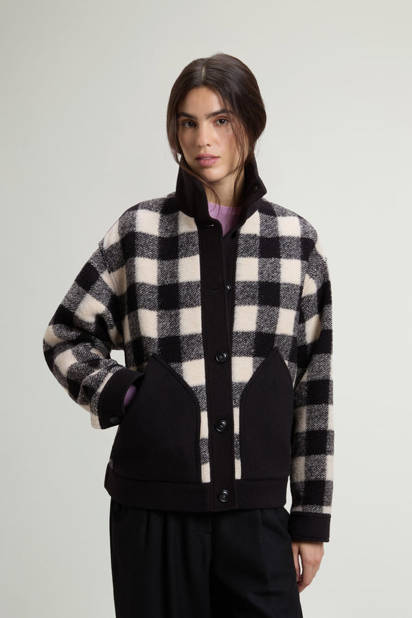 Sobrecamisa Woolrich Gentry mujer negra de cuadros