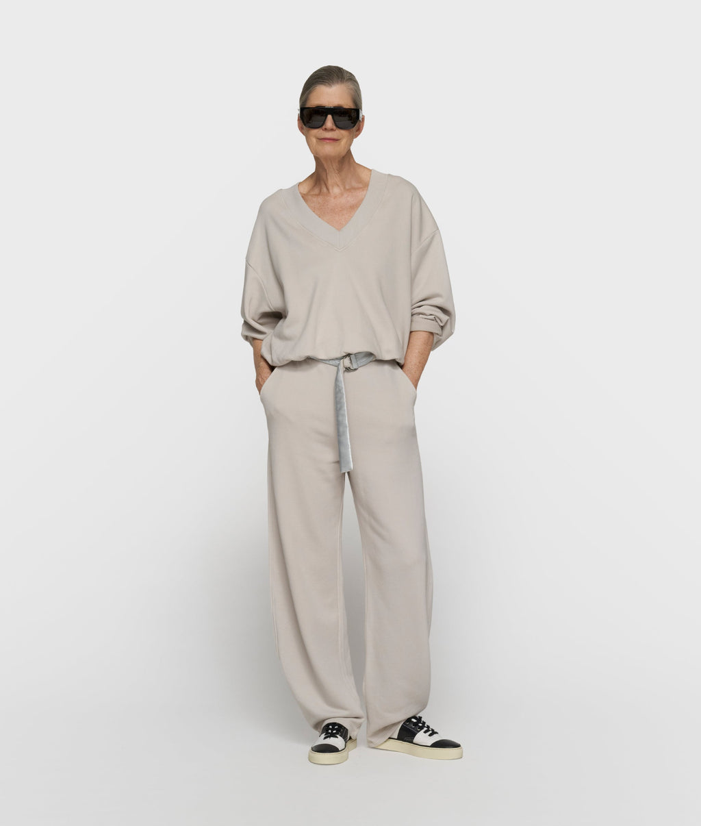 Jersey 10DAYS V-Neck Balloon mujer stone, vista 3