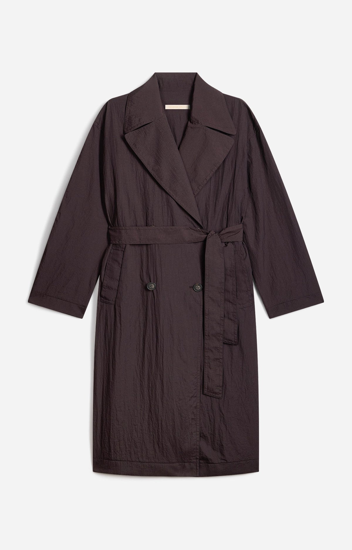 Gabardina Vanessa Bruno Hippolyte chocolate, vista frontal