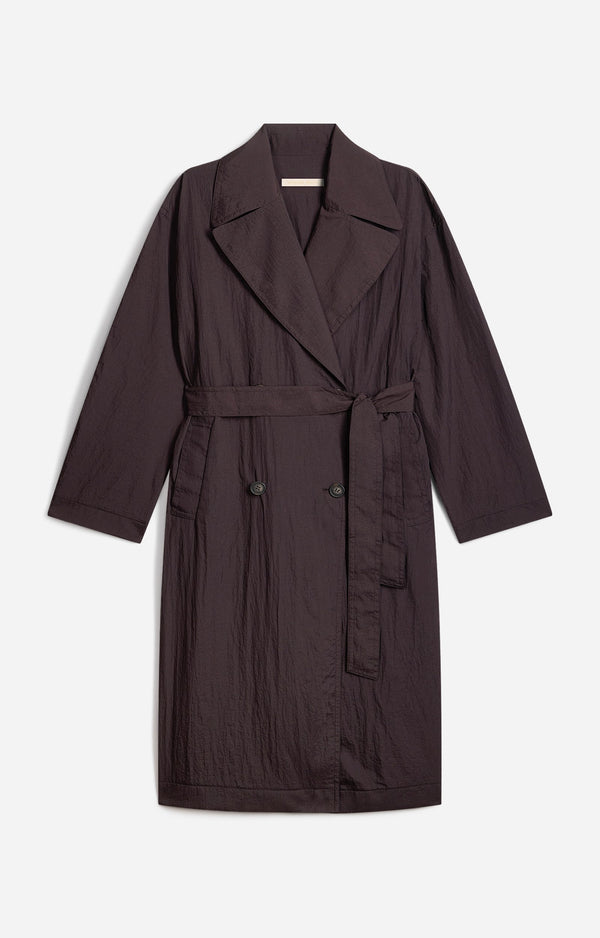 Gabardina Vanessa Bruno Hippolyte chocolate, vista frontal