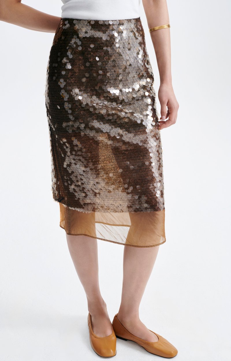 Falda Vanessa Bruno Heasy camel, detalle