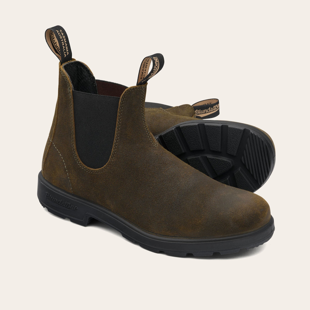 Botines Chelsea Blundstone 1615 Originals mujer en ante verde oliva, foto 3