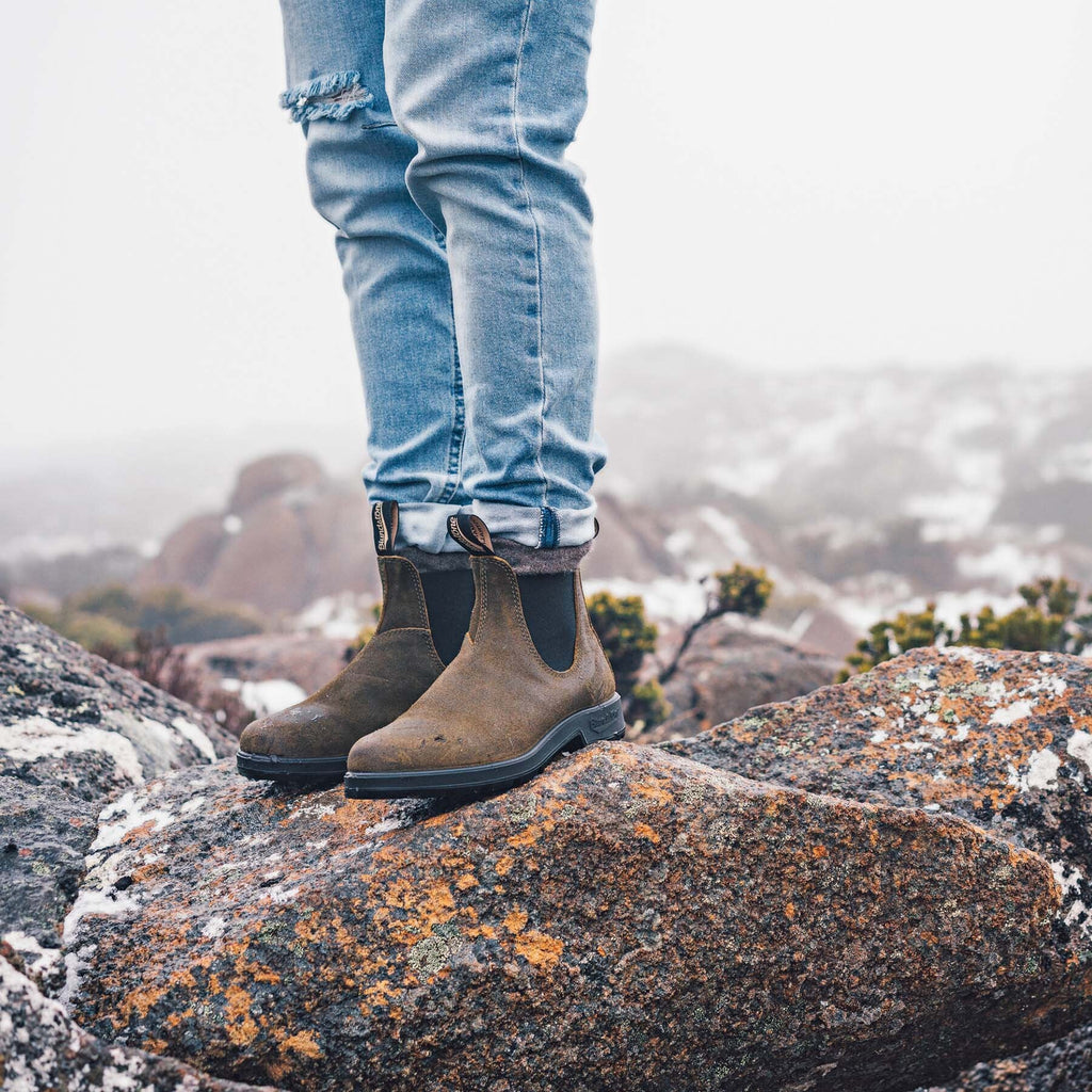 Botines Chelsea Blundstone 1615 Originals mujer en ante verde oliva, foto 4