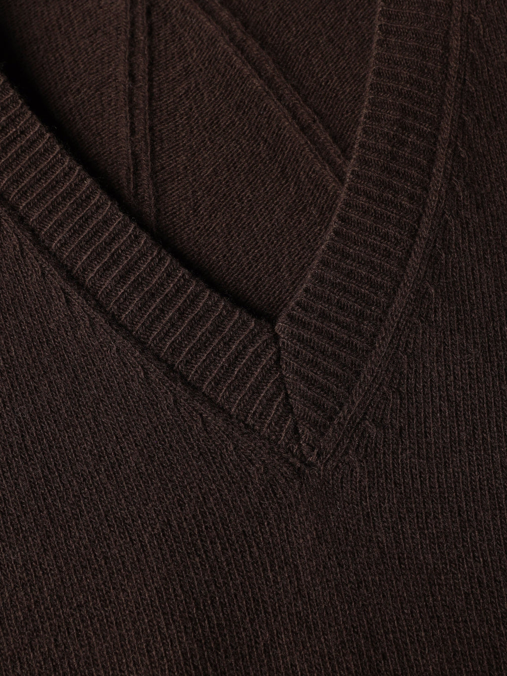 Jersey Roberto Collina cuello V lana merino mujer marrón, vista 6