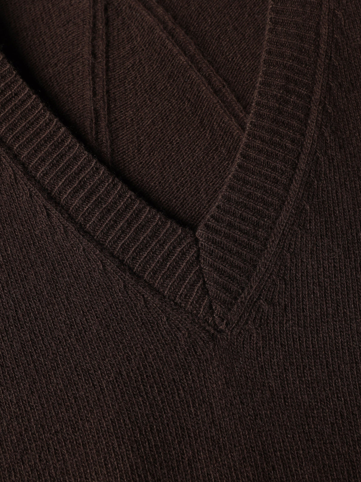 Jersey Roberto Collina cuello V lana merino mujer marrón, vista 6
