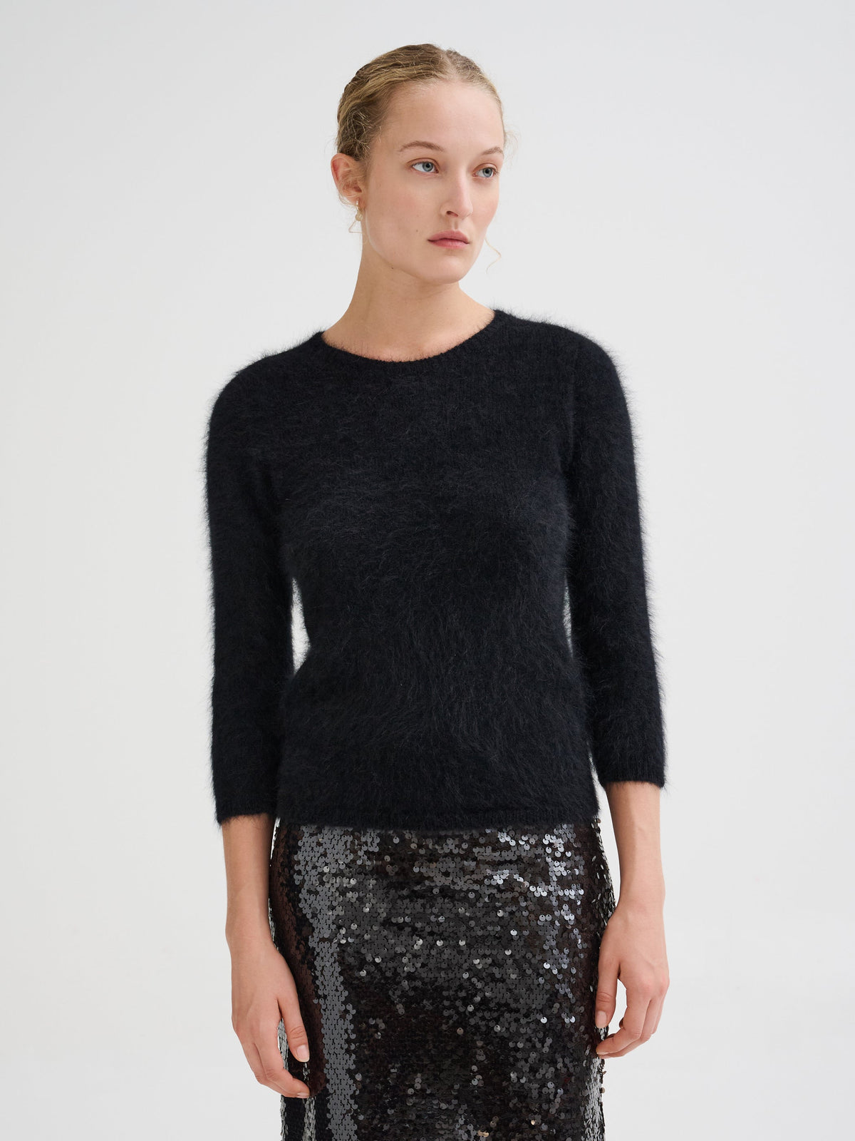 Jersey de angora Roberto Collina mujer berenjena