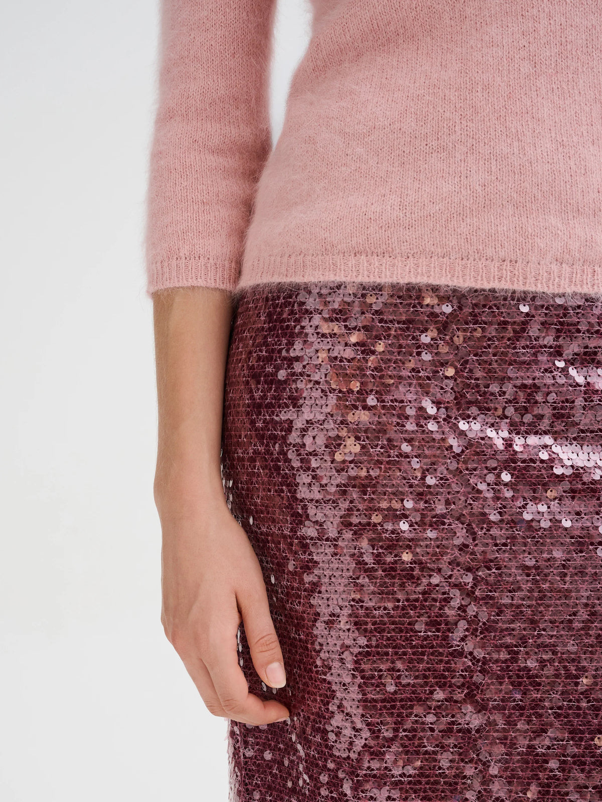 Jersey jacquard nórdico Roberto Collina mujer rosa