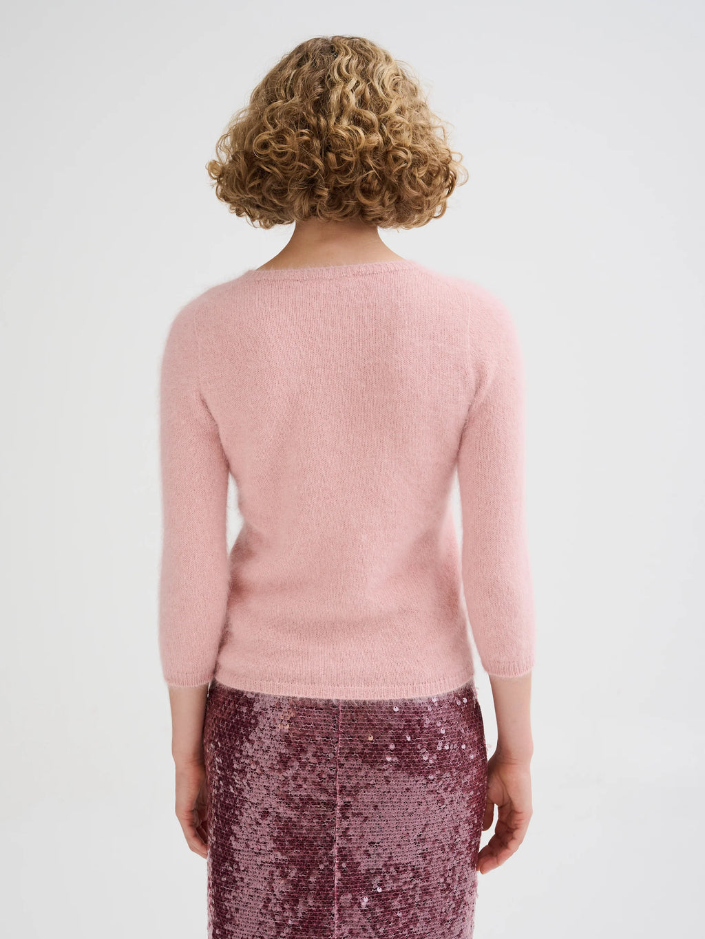 Jersey jacquard nórdico Roberto Collina mujer rosa
