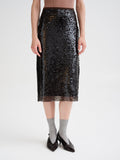 Falda midi de lentejuelas Roberto Collina mujer marrón