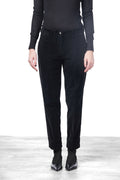 Pantalón chino Mason's New York Carrot en terciopelo liso negro para mujer