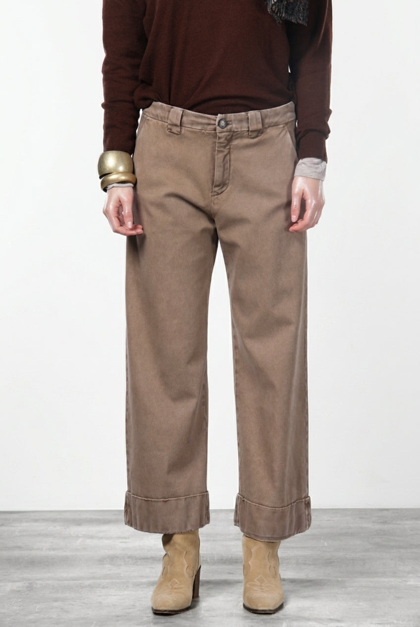 Pantalón Mason's New York Studio Crop de corte recto en tabaco