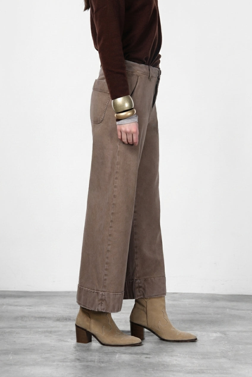 Pantalón Mason's New York Studio Crop tabaco, vista de detalle