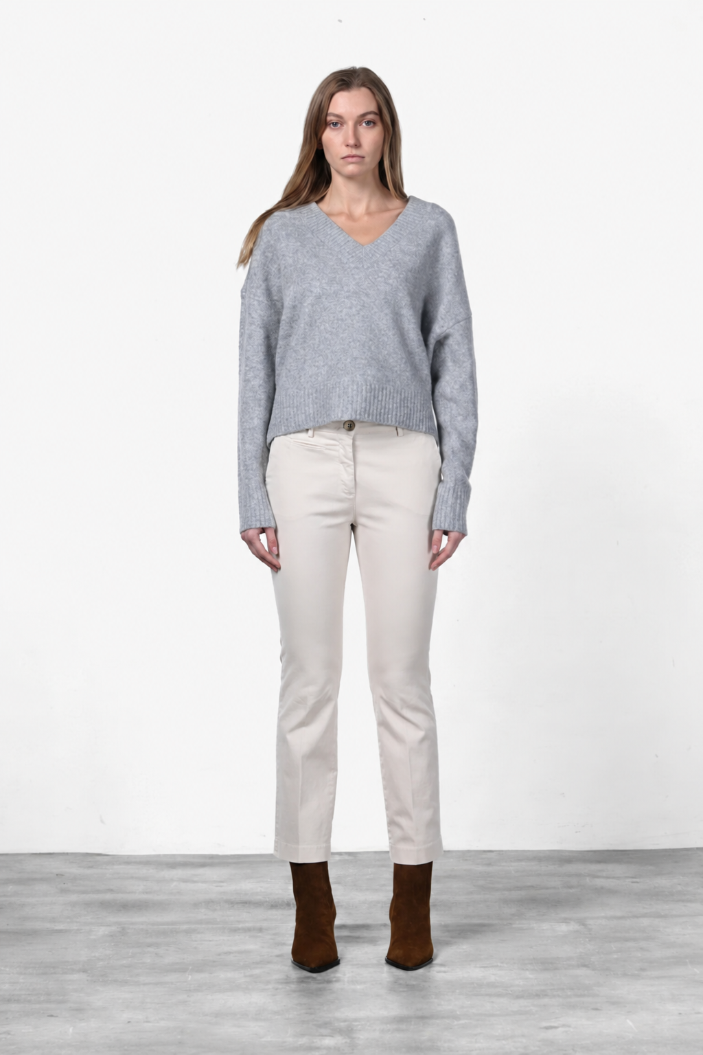 Pantalón chino de mujer Mason's New York Trumpet en tono crudo