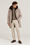 Parka de Twill Mate y Light Faux Fur Herno
