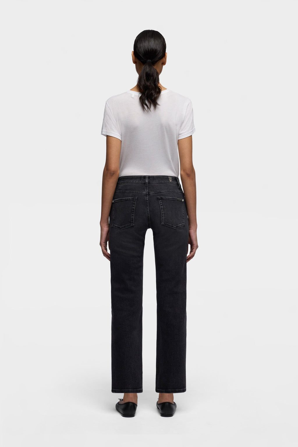 Detalle del vaquero 7 For All Mankind Calie Straight Ankle gris