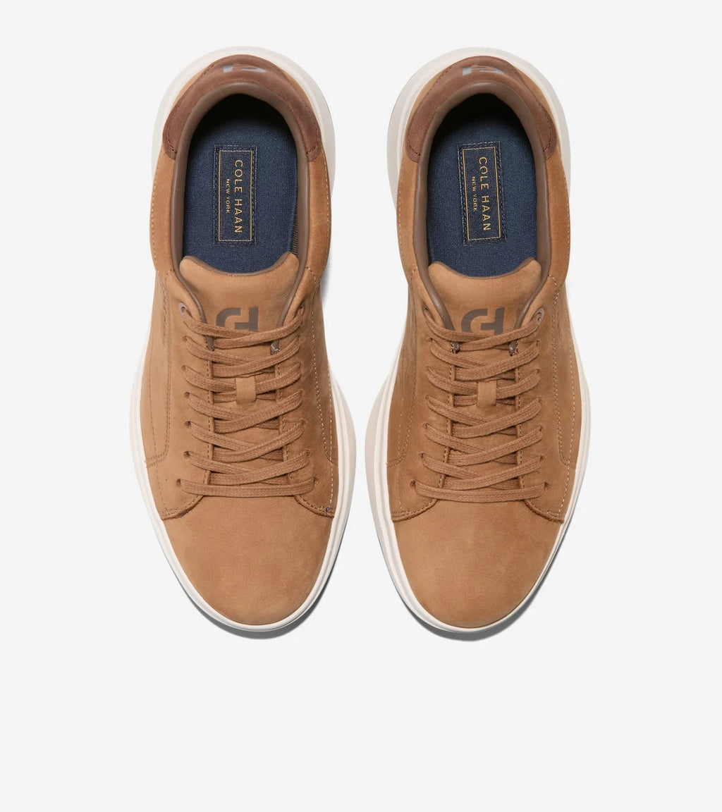 Zapatillas Cole Haan GrandPrø Tennis 2.0 de nobuk marrón, vista superior