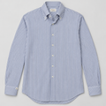 Camisa Borriello de hombre de mil rayas azul y blanco, cuello button-down, vista frontal