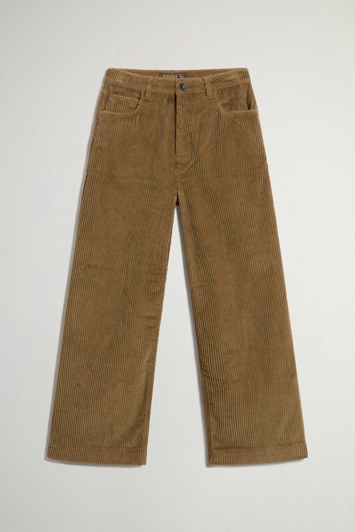 Pantalón de pana Woolrich mujer camel ancho