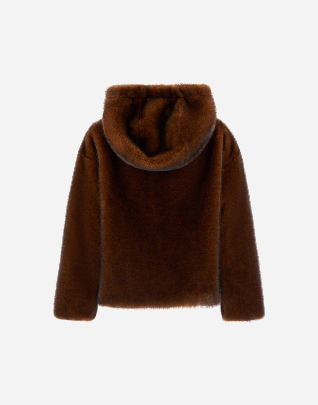 Bomber Herno mujer efecto visón con capucha marrón oscuro, vista 7