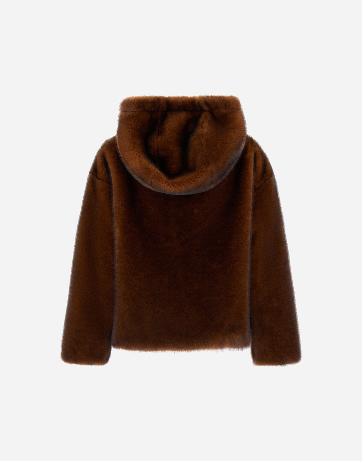 Bomber Herno mujer efecto visón con capucha marrón oscuro, vista 7