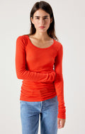 Camiseta mujer American Vintage Massachusetts frambuesa