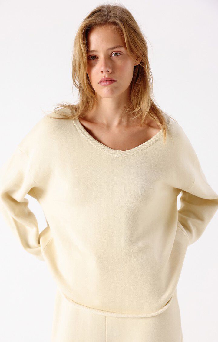 Sudadera mujer American Vintage Nishtown crema, vista 6