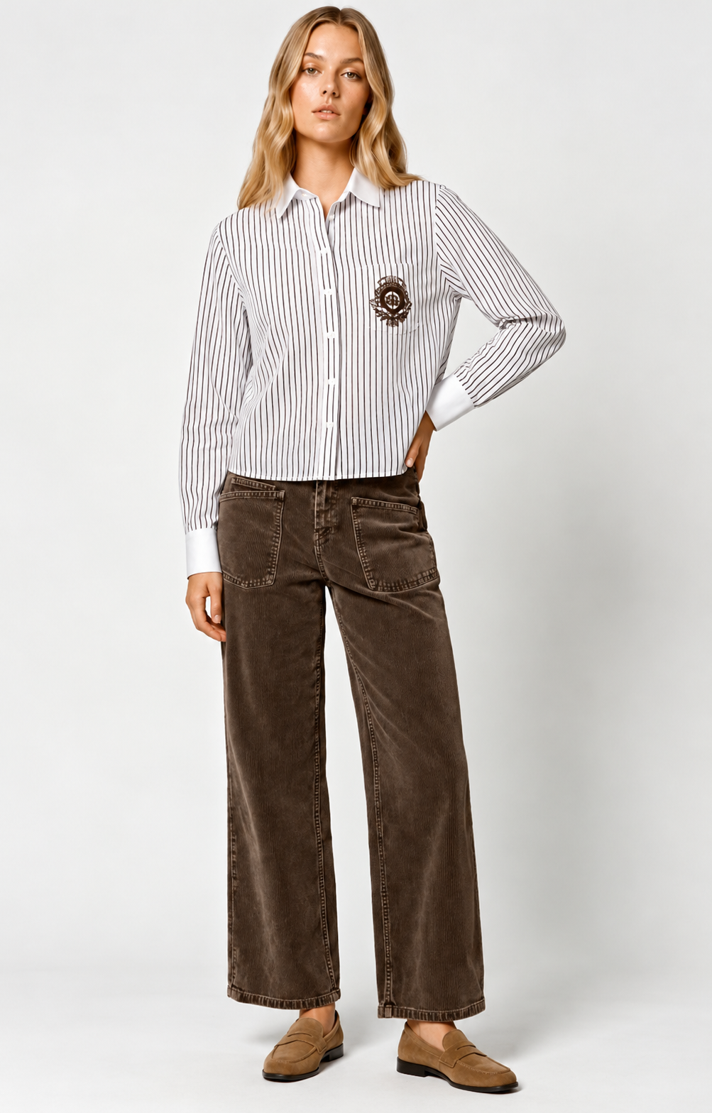 Five Jeans Lya Worker – Pantalón de pana mujer marrón