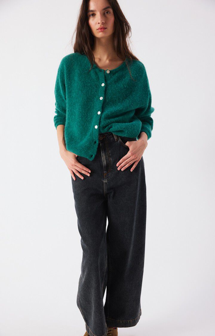 Chaqueta de punto mujer American Vintage Vitow esmeralda, vista 4