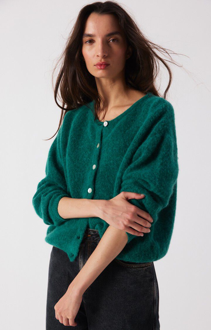 Chaqueta de punto mujer American Vintage Vitow esmeralda, vista 5