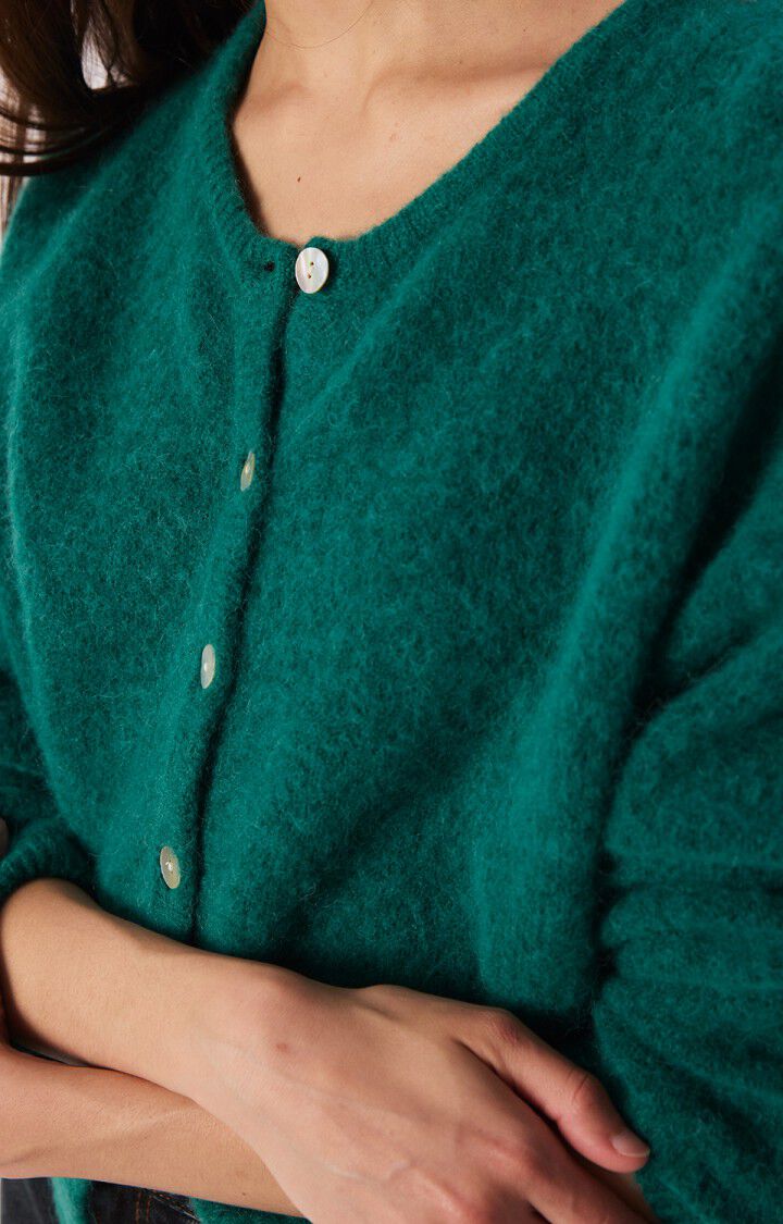 Chaqueta de punto mujer American Vintage Vitow esmeralda, vista 6