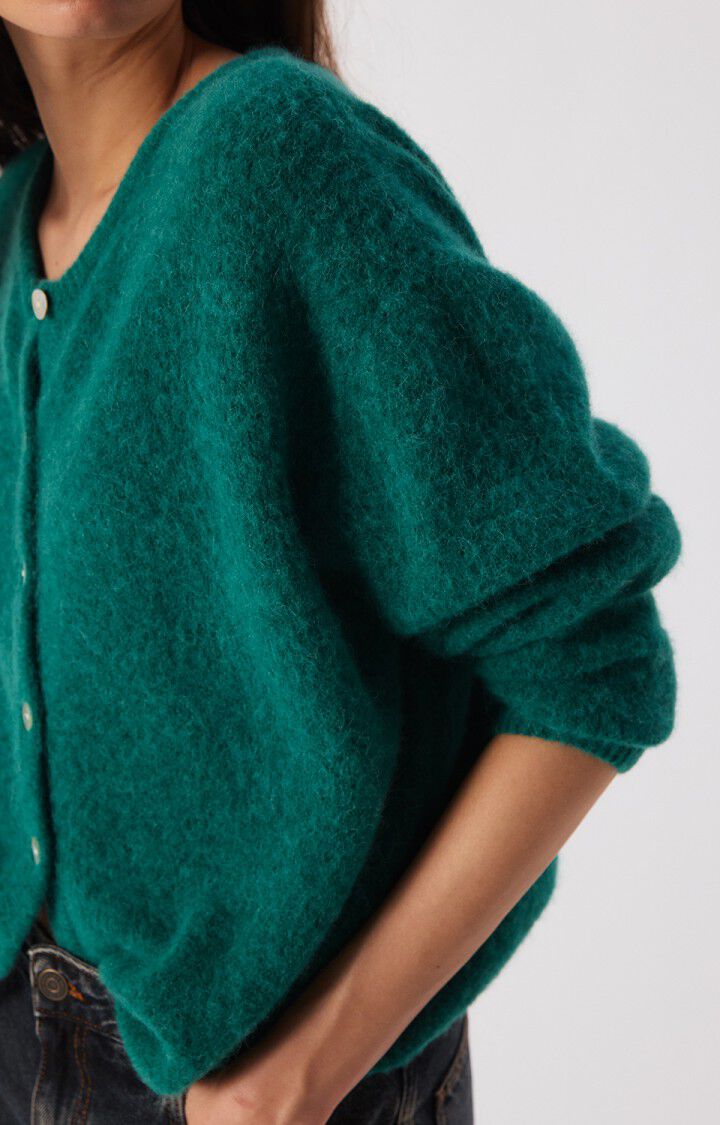 Chaqueta de punto mujer American Vintage Vitow esmeralda, vista 7