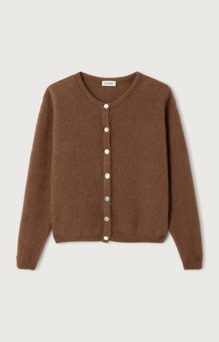 Chaqueta de punto mujer American Vintage Vitow chocolate, vista 6