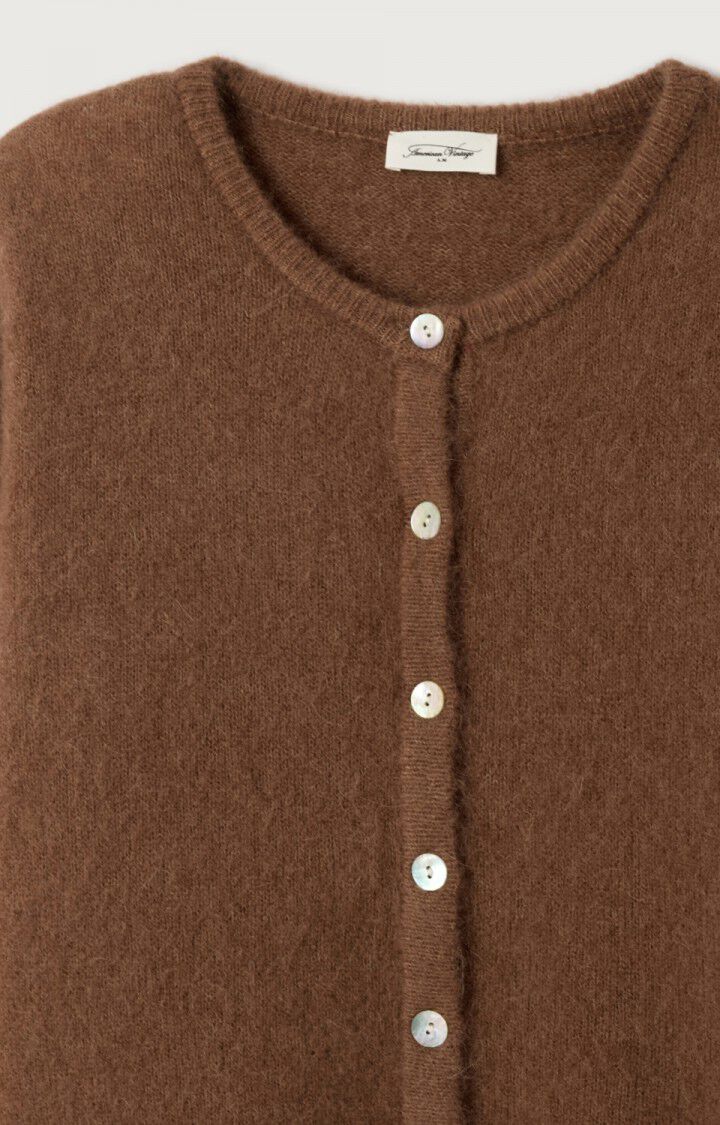 Chaqueta de punto mujer American Vintage Vitow chocolate, vista 7