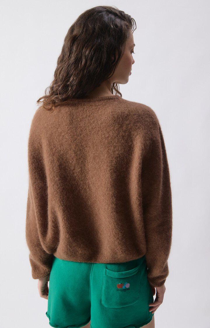 Chaqueta de punto mujer American Vintage Vitow chocolate, vista 2