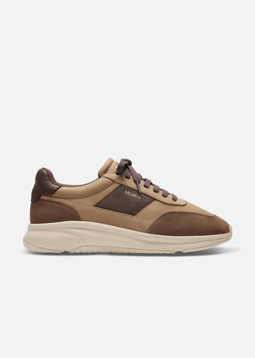 Zapatilla Axel Arigato Genesis Neo Runner marrón vista lateral