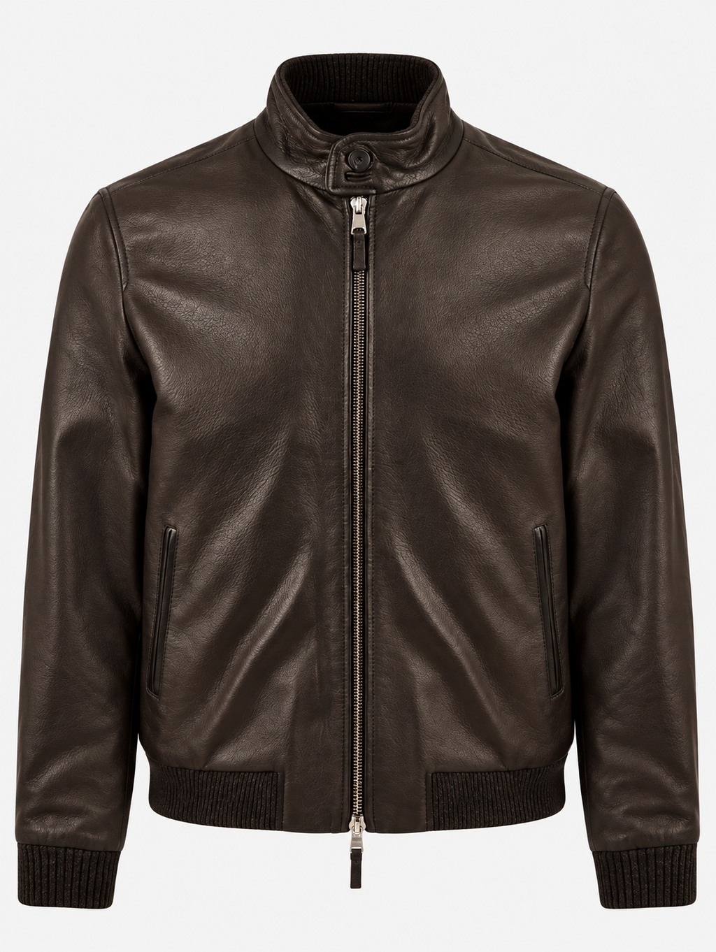 Bomber de piel East Village marrón oscuro — The Jack