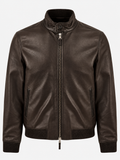 Bomber de piel East Village marrón oscuro — The Jack