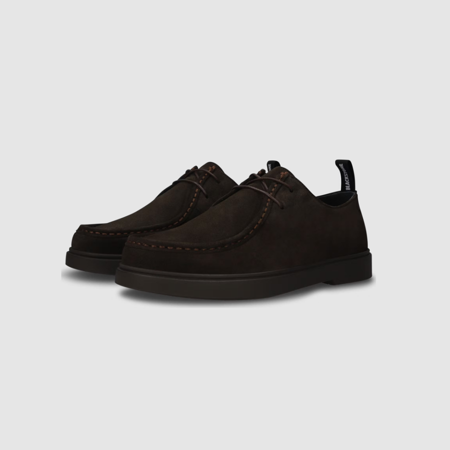 Zapatos Blackstone GG391 en ante chocolate, vista en perspectiva