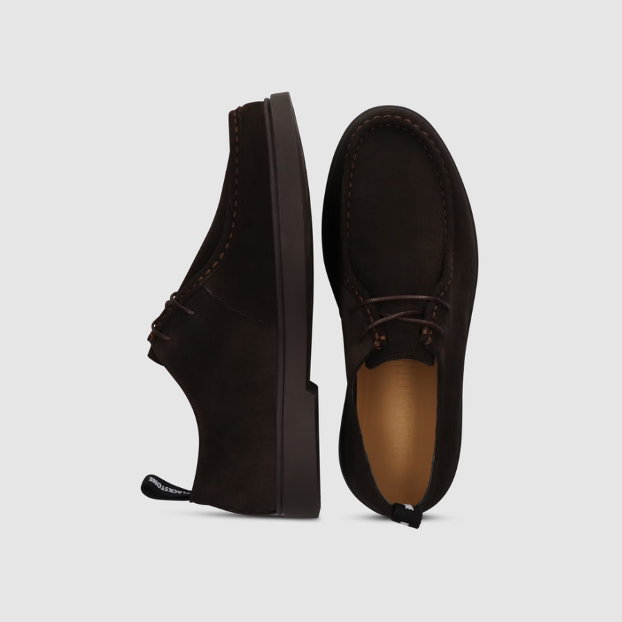 Zapato Blackstone GG391 en ante chocolate, vista superior