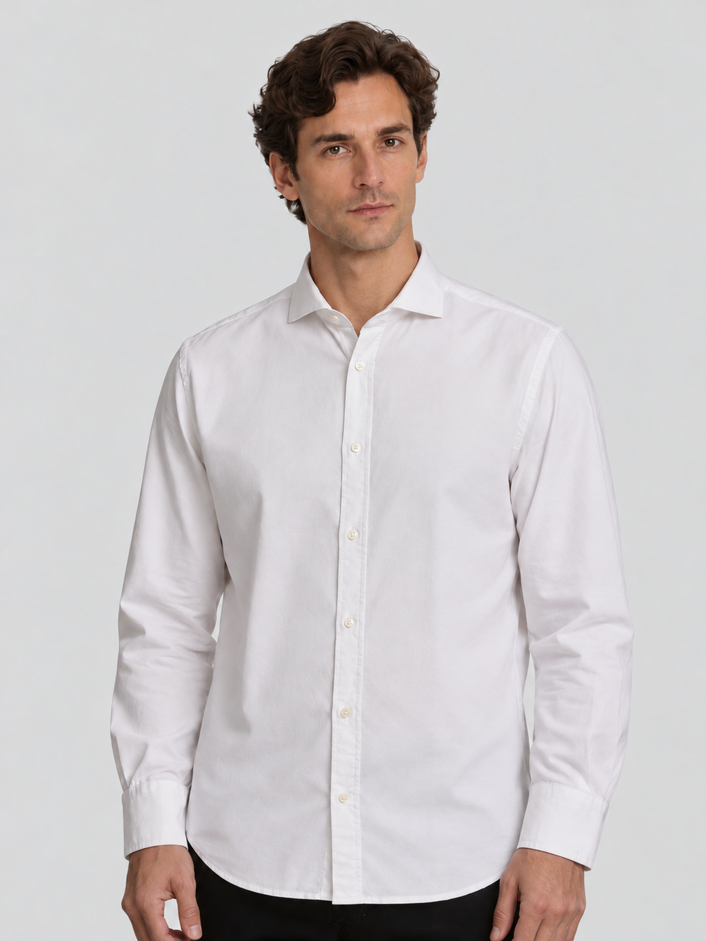 Camisa Oxford blanca Bolzonella Buell98 en modelo