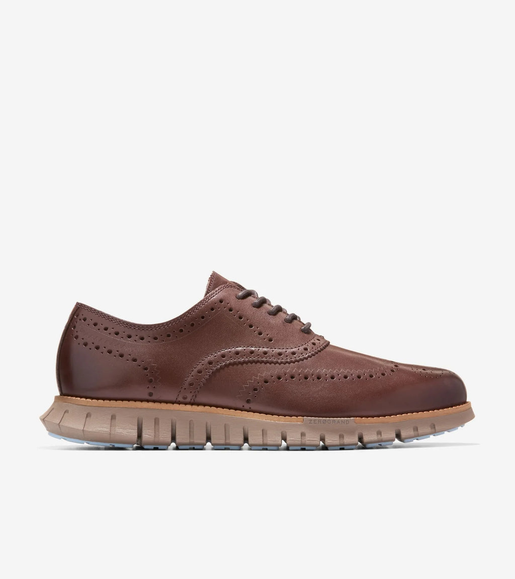 Oxford Cole Haan ZERØGRAND Remastered Wingtip C45383 en marrón chocolate, vista lateral