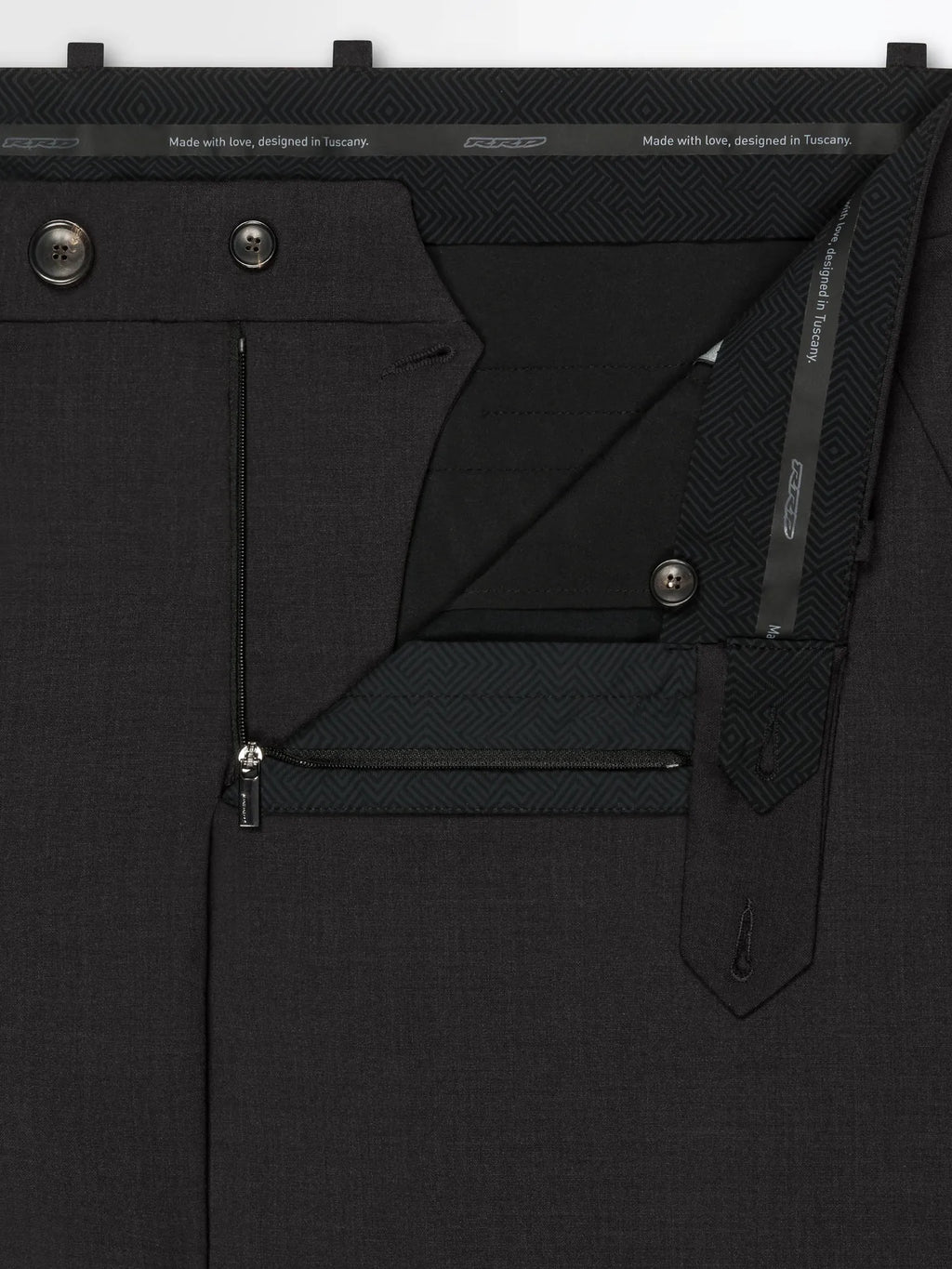 Detalle del interior elástico del pantalón Terzitel gris RRD