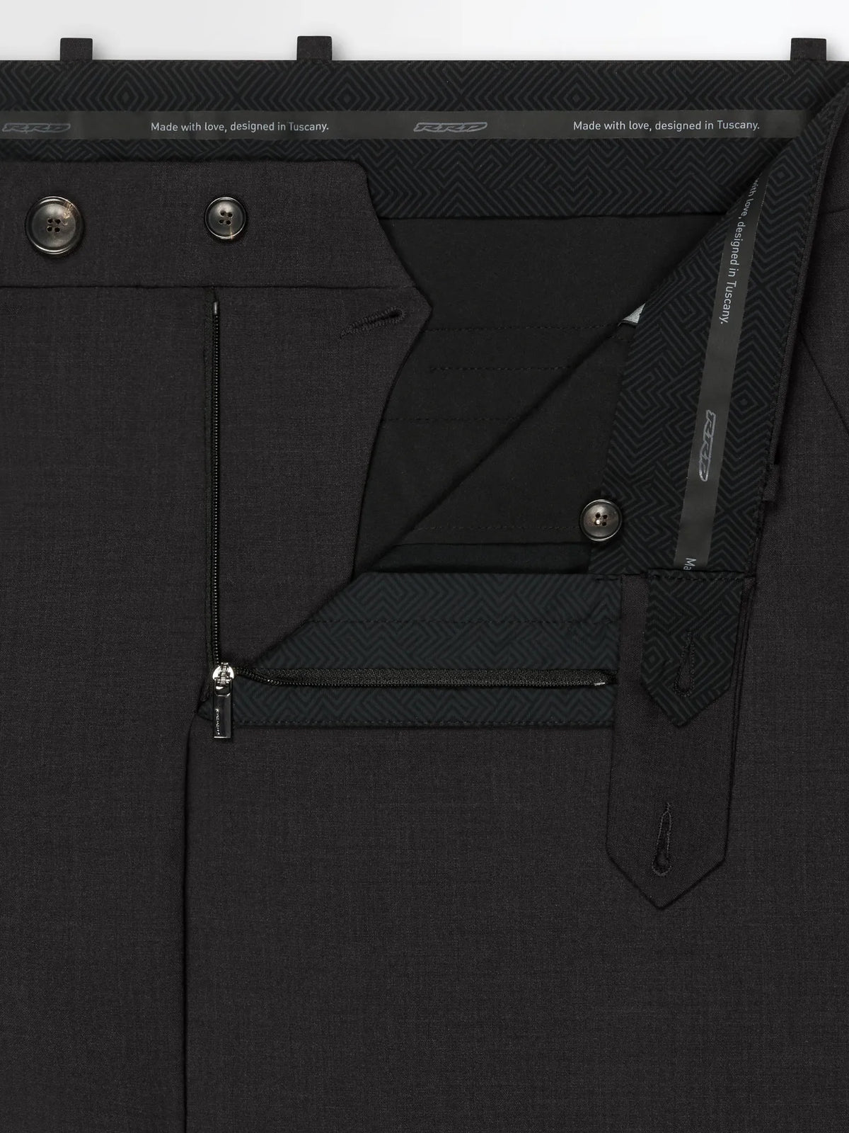 Detalle del interior elástico del pantalón Terzitel gris RRD