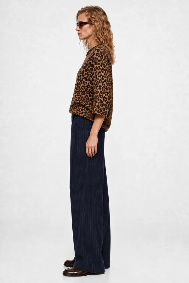 Five Jeans Léopard jersey de lana marrón de mujer con dibujo de leopardo, vista 3