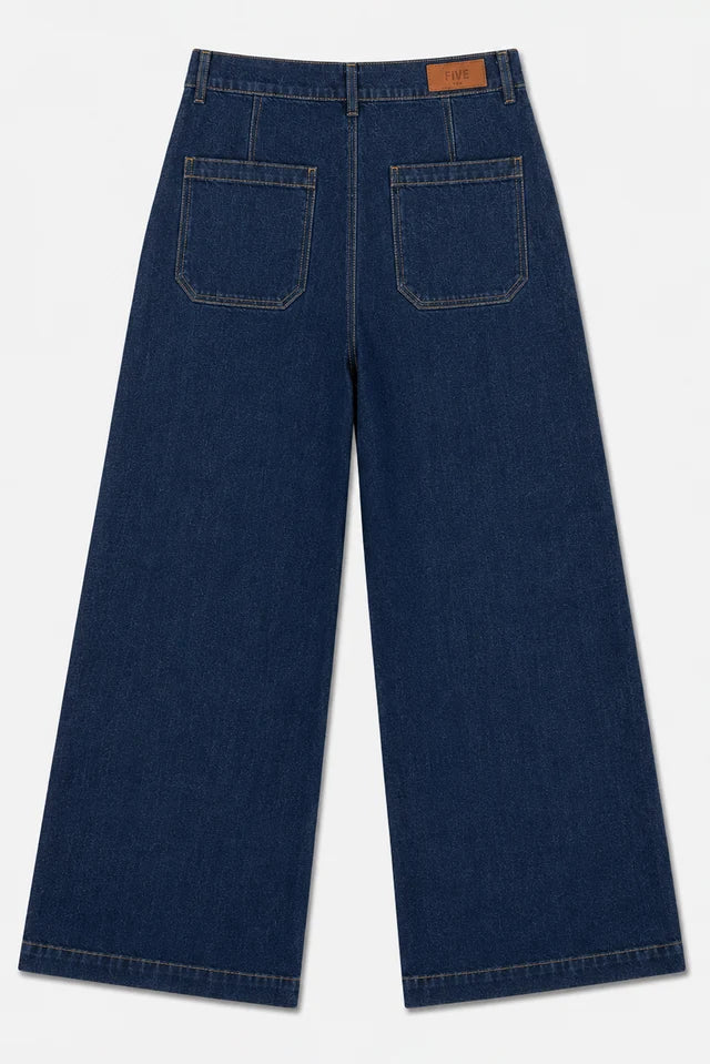Five Jeans Lucia vaquero ancho cropped Indigo Raw de mujer, vista 3