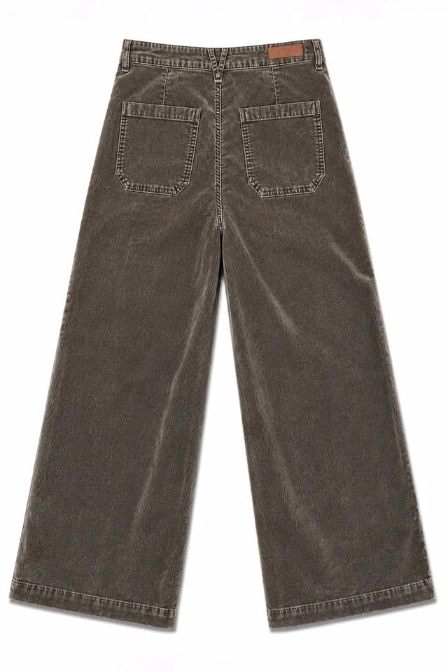 Five Jeans Lucia pantalón de pana ancho marrón para mujer, vista 3