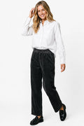 Five Jeans Paule Straight pantalón de pana gris de mujer