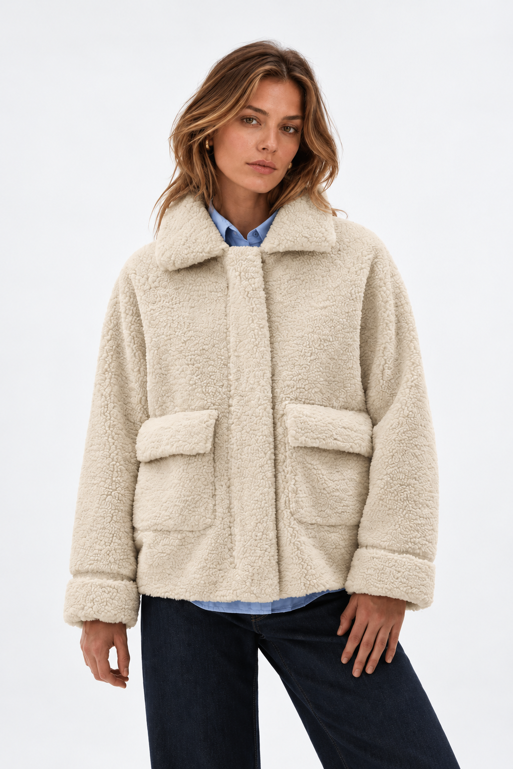 Five Jeans Vinnie chaqueta de borreguito crudo para mujer
